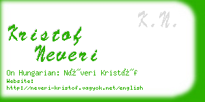 kristof neveri business card